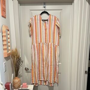 Lou & Grey | LOFT |Striped Multicolor Midi Dress